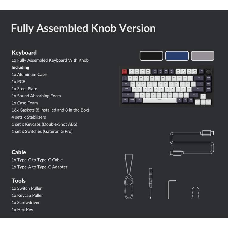Custom Hot Swappable Ergonomic Keychron Q Qmk Gateron Phantom Keyboard Q O