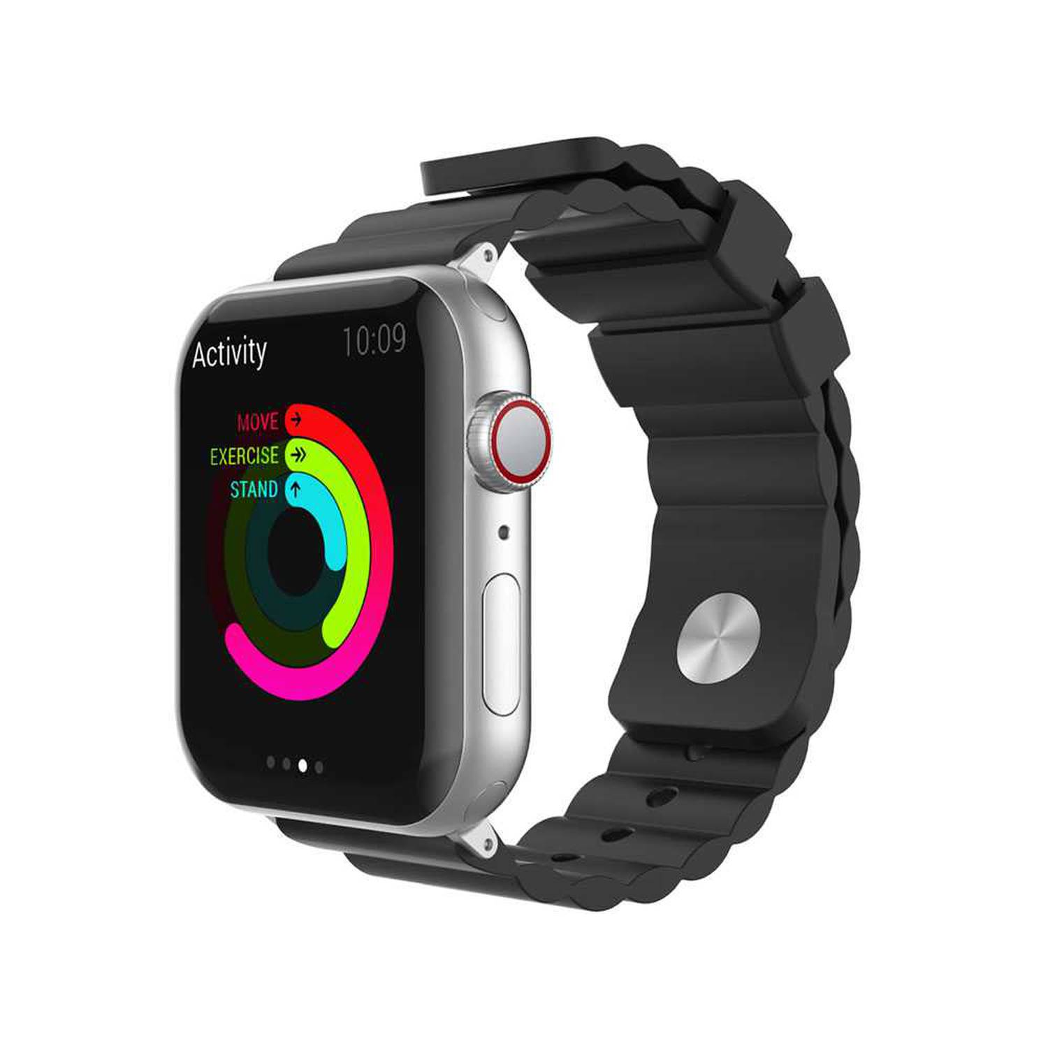 AhaStyle 44mm Rugged Silicone Watch Band for Apple Watch Fits 51 87 WA02 44BK