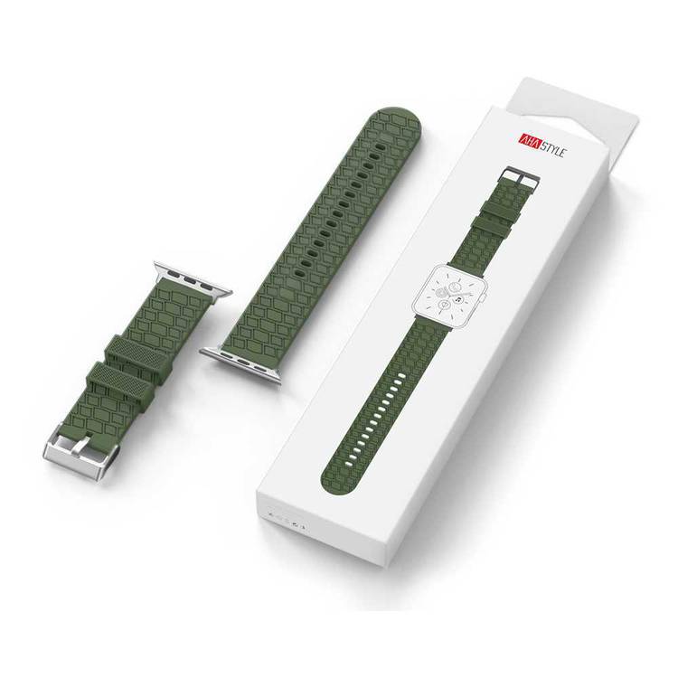 AhaStyle Tire Texture Premium Silicone Watch Band Compatible for Apple Watch 44mm, Premium Soft Silicone, Comfortable and Durable to Wear, Design with Groove Keep Arm Breathable