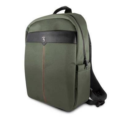CG Mobile Ferrari Nylon Metal Logo Off Track Backpack 15" with Charging Cable Officially Licensed, High Quality Design, Lightweight, Adjustable shoulder Strap, Optimal Comfort