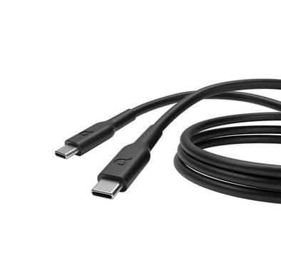 Powerology Type-C to Type-C PD Cable, Fast Data Sync & Charging, Fire Resistant TPE Material, Super Durable, 2m in Length, Overheat & Overcurrent Protection - Black
