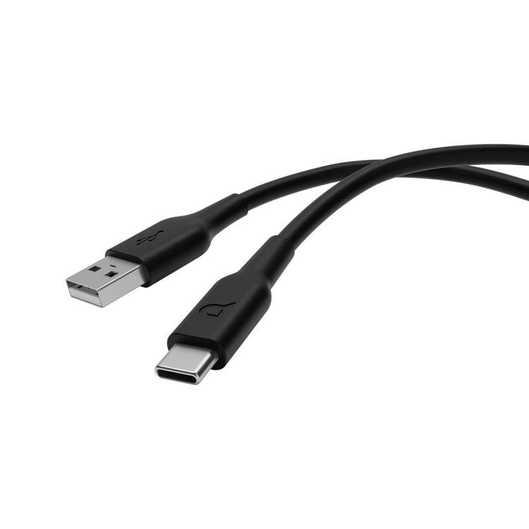 Powerology TPE USB-A to Type-C Charging Cable with Fast Charging & Data Transfer, Universal Compatibility, 3A Charging Current, TPE Material, More than 30000 Bends - Black