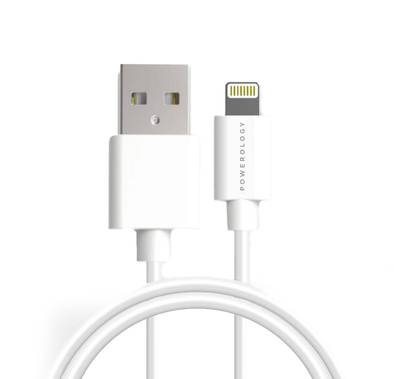 Powerology USB-A to Lightning Cable 3M Fast Charging  Data Sync - White
