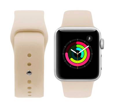 Porodo Silicone Watch Band Compatible For Apple Watch 44mm / 42mm - Light Brown