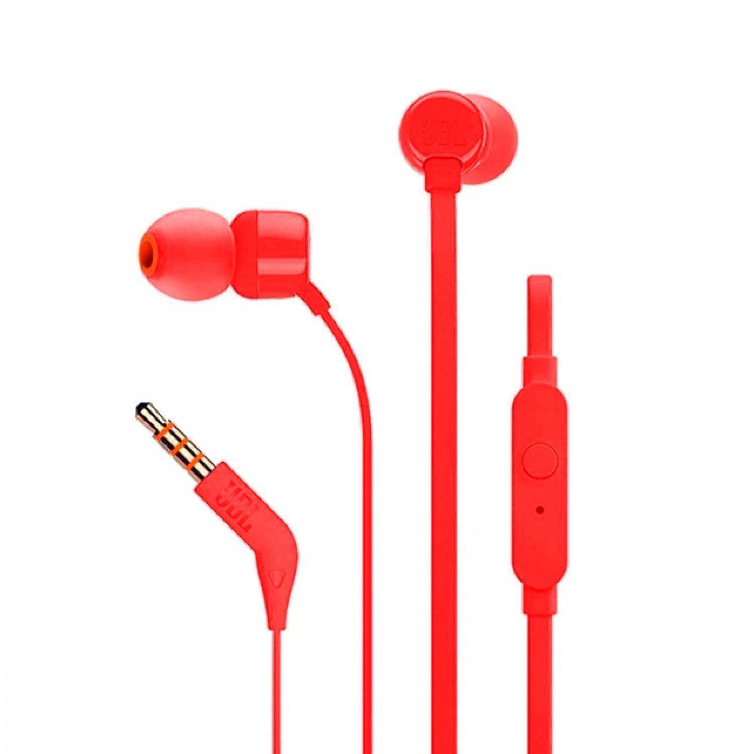 Buy JBL T110 Wired Universal In Ear Headphones in UAE Wired Red Color T110RED