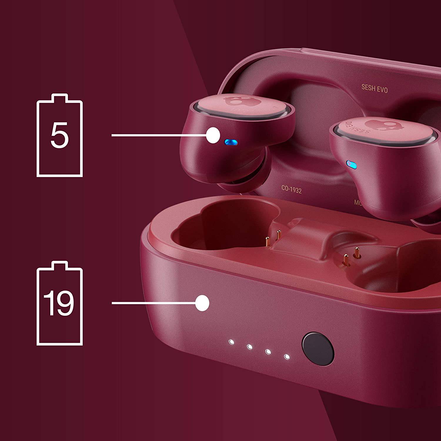 Skullcandy Sesh Evo True Wireless In Ear Earphones with Call Track and Volume Control 24 hours Bat S2TVW N741