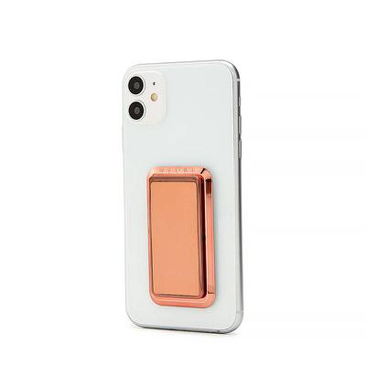 Handl Solid Mobile Stand Phone Grip, Pairs with Any Smart Phone, Multi-functional Kickstand, Compatible with Wireless Charging, Phone grip and Stand - Rose Gold