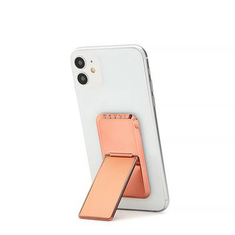 Handl Solid Mobile Stand Phone Grip, Pairs with Any Smart Phone, Multi-functional Kickstand, Compatible with Wireless Charging, Phone grip and Stand - Rose Gold