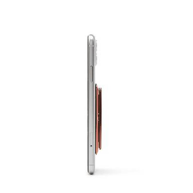 Handl Solid Mobile Stand Phone Grip, Pairs with Any Smart Phone, Multi-functional Kickstand, Compatible with Wireless Charging, Phone grip and Stand - Rose Gold