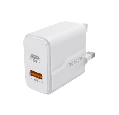 Porodo Dual Port Wall Charger PD 20W - White