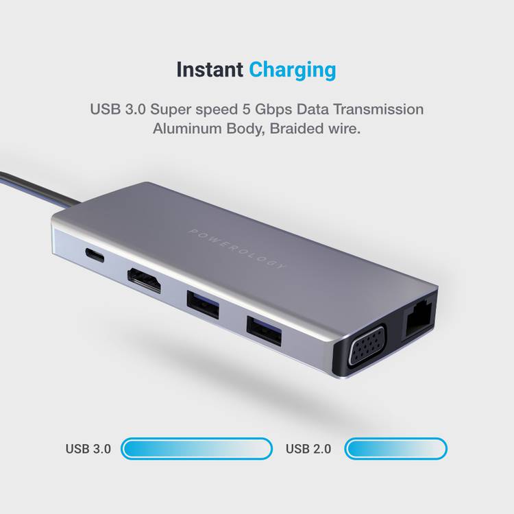 Powerology 13-in-1 USB-C Hub - Dark