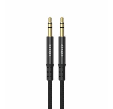 Porodo Metal Braided AUX Cable 1.2M 3.5mm Jack - Black