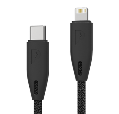 Powerology Fast Charging Cable, [MFi Certified] USB C to Lightning Braided Fast PD Charge 1.2 meter / 4 feet with iPhone 12 Pro Max/12 Mini/12, 11 Pro Max/11 Pro/11, XS Max/XS/XR/X, 8 Plus/8 (Black)
