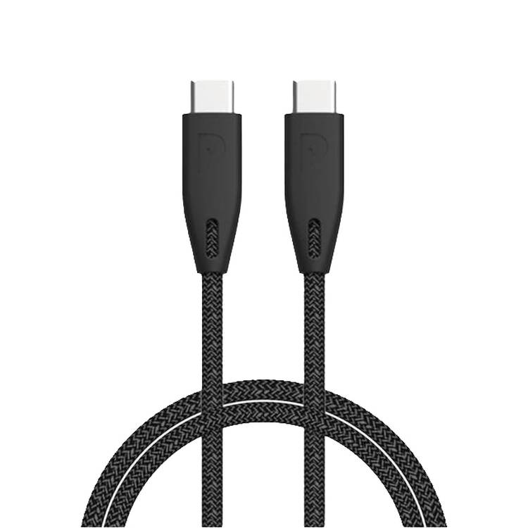  Powerology Braided USB-C to USB-C Cable - 2m / 6.6ft - Black - 2M