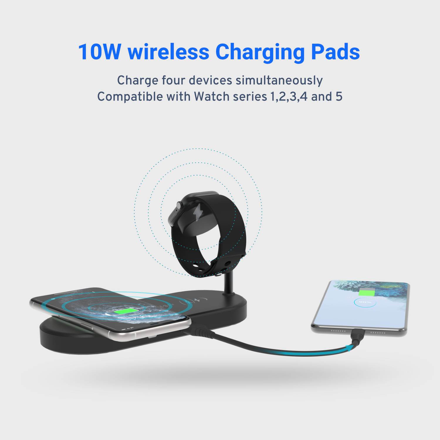 Powerology Fast QI Wireless Charging for Watch Series 1 2 3 4 5