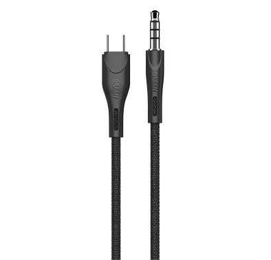 Green Lion Audio Cable, Braided USB C to 3.5mm Cable 2.4A, Male Aux Stereo Audio Cable Headphone Jack Adapter, Car Aux Audio Cable Converter for Huawei, XiaoMi, OnePlus, Oppo Black 1.2 M