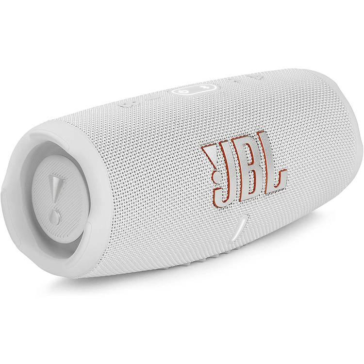 JBL Charge 5 Portable Waterproof Bluetooth Speaker with JBL Original Pro Sound, Wireless Streaming via Bluetooth, 20 Hours Battery Life, Built-in Power Bank, Rechargeable Battery - White