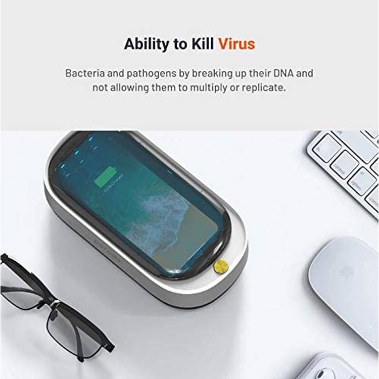 UV Disinfection Box By Porodo for Mobile Phone, Face Mask ,Sterilizer Small Portable Sterilizer, Suitable For All Smart Phones, Jewelry, Car Keys, Watches And Glasses - White