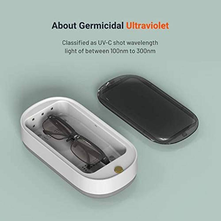 UV Disinfection Box By Porodo for Mobile Phone, Face Mask ,Sterilizer Small Portable Sterilizer, Suitable For All Smart Phones, Jewelry, Car Keys, Watches And Glasses - White