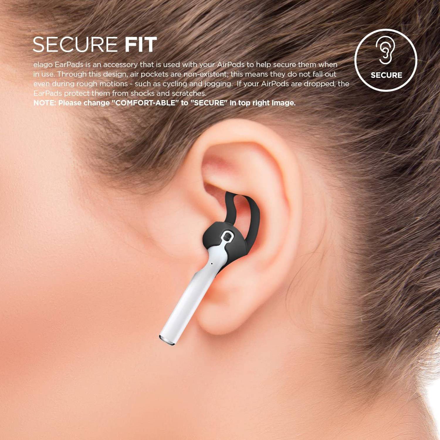 Elago Premium Silicone Earpad for Apple AirPods Long lasting Comfort