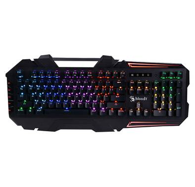 Bloody B880R Light Strike RGB Mechanical Gaming Keyboard, Self-Customize RGB Animation, Adjustable Backlights, 5 Programmable Keys, Spill-Resistant  - (Blue Switch)