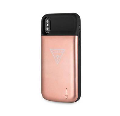 Guess CG Mobile Full Cover Power Case 4000mAh for iPhone Xs Max, Shock Resistant, Built-in Power Bank, Scratch Resistant, Dual Protection - Rose Gold