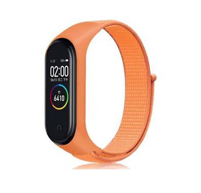Porodo iGuard Nylon Watch Band with Shockproof Case for Xiaomi Mi Band 3, 4, 5, Adjustable Straps, Buckle Closure - Orange