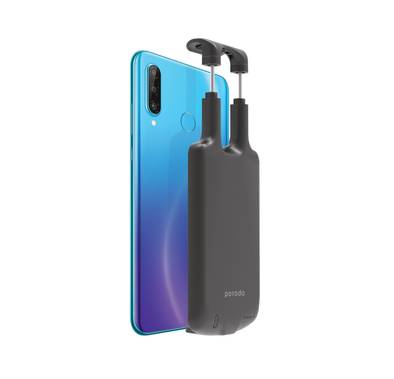 Porodo Universal Battery Case with 4000mAh Battery Capacity, Type-C Connector, Adjustable Clip, LED Indicator, Built-in Protective Mechanism, Ultra-Slim Design - Black