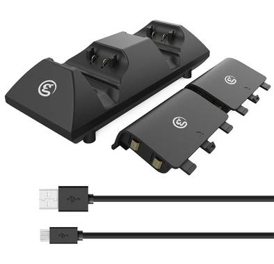 GameSir Dual Charging Dock Charger Station for Xbox Series X/S Controller, Controller Charger with 2 X 600mAh Rechargeable Battery-Black