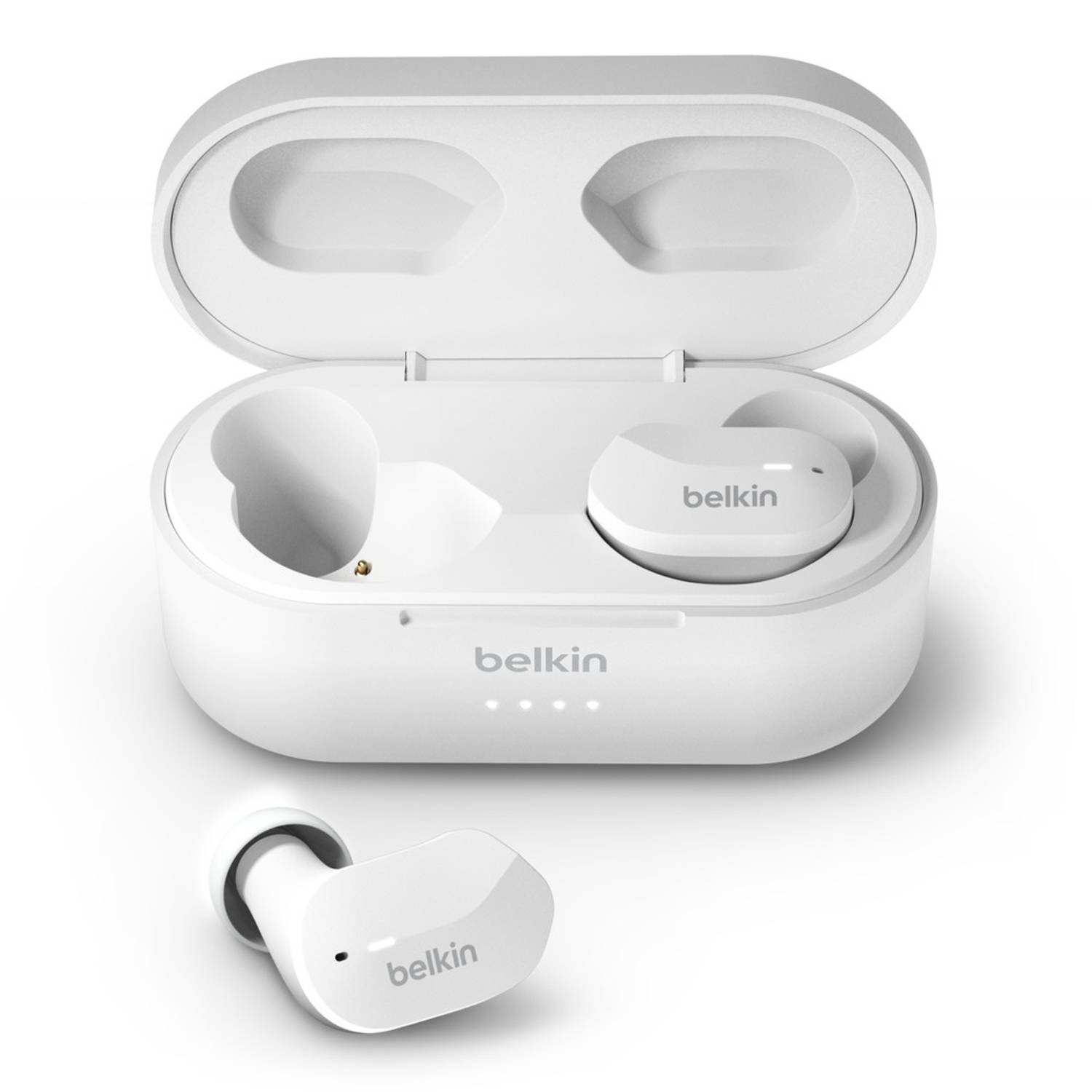 Belkin SOUNDFORM True Wireless Earbuds with Intuitive Touch Controls Pairing Immersive Crystal cl AUC001btWH