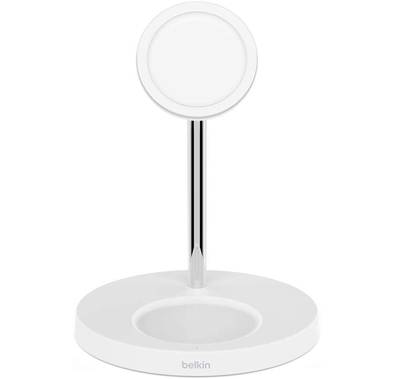 Belkin WIZ010myWH 2-in-1 Wireless Charger Stand - MagSafe 15W