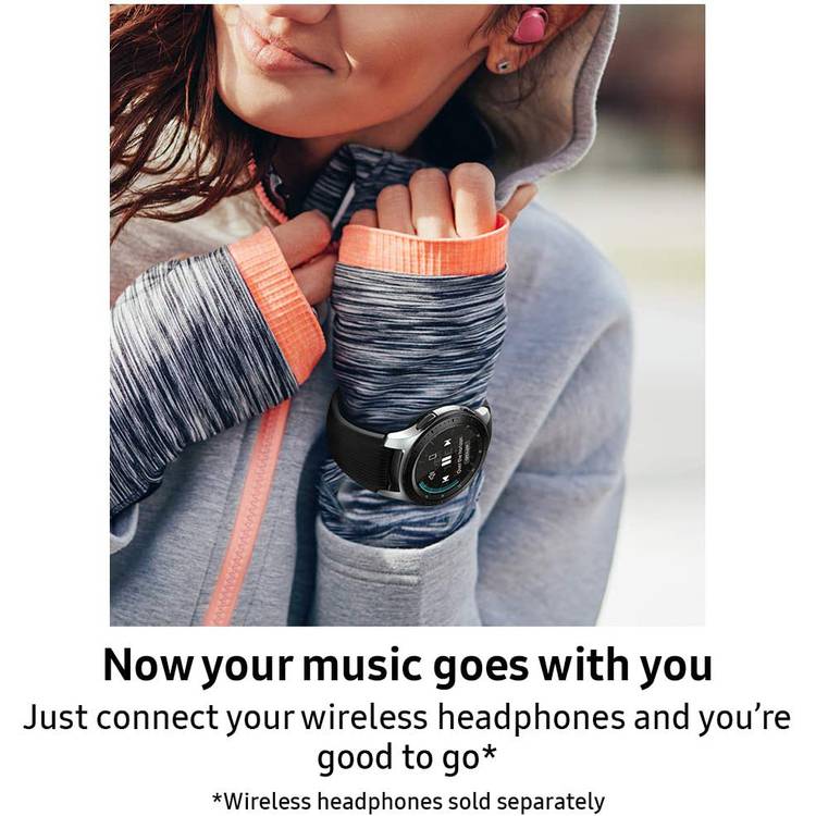 Samsung Galaxy Watch 42mm with Built in Speaker Bluetooth Smartwatch Compatible with Android iO SMR810 MDBK