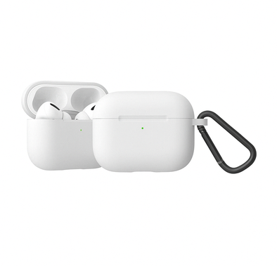 Green Lion Berlin Series Case for AirPods Pro with Anti-Lost Ring, Anti-scratch, Anit-fingerprint, Easy Installation, Silicone Material, Slim and Lightweight - White