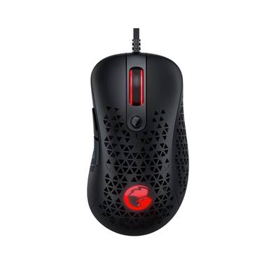 GameSir Ultralight Ergonomic Wired Gaming Mouse with Adjustable DPI Up to 12000, 3 Backlight Effects & Brightness Settings, 20 Million Clicks Lifespan - Black