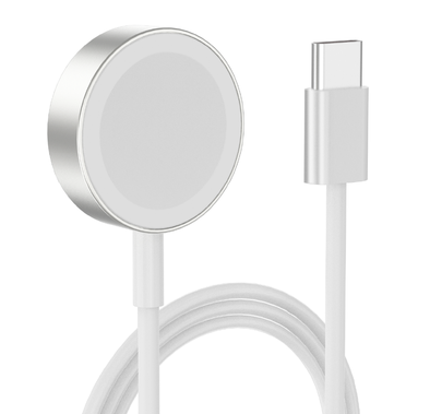 Green Lion Magnetic Charging Cable 1.2M ( Type-C Interface ) Compatible for iWatch Series SE/7/6/5/4/3/2, Magnetic Charging Cable Cord, Powerful Magnetic Charging Pad - Silver