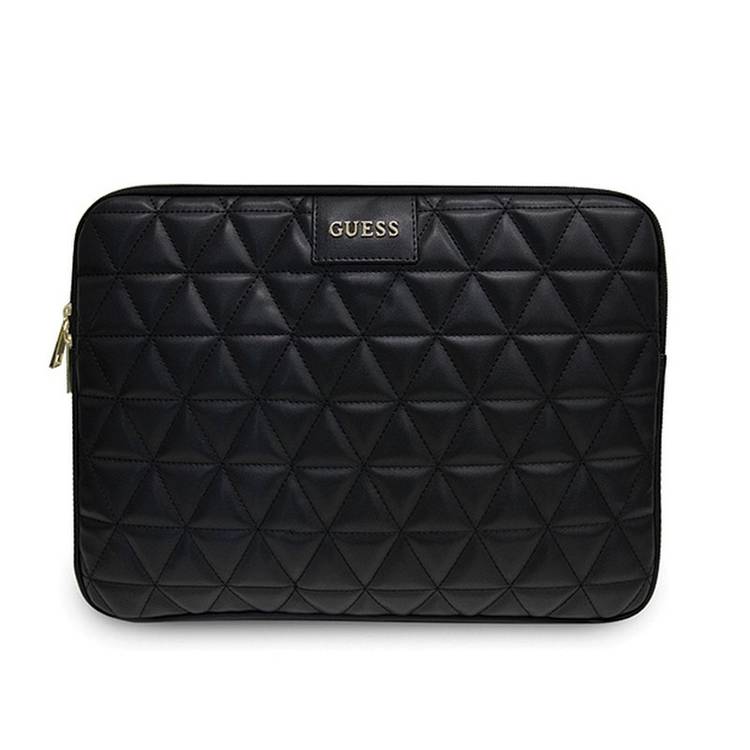 CG MOBILE Guess Quilted PU Computer Sleeve 13 Elegant Bag Compatible for MacBook Slim Lightweight GUCS13QLBK