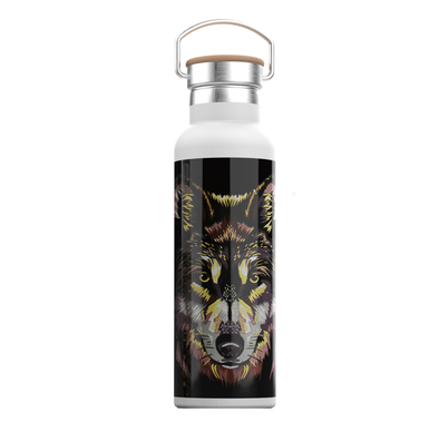Green Pattern Stainless Steel Portable Water Bottle 600ml...
