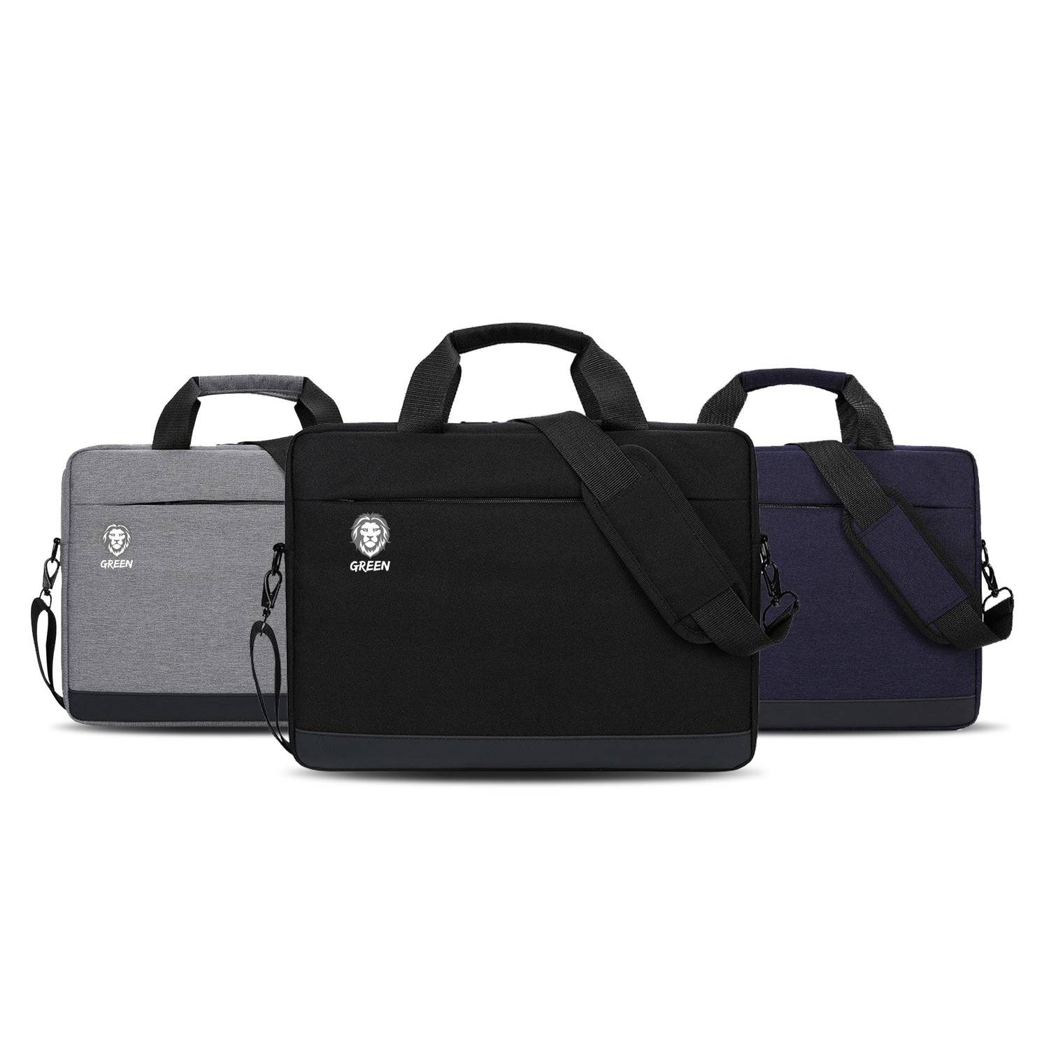 Green Pulito Shockproof Laptop Bag 15.6 Slim Briefcase Handle Bag Adjustable Shoulder Strap Prote GNPSLBBL