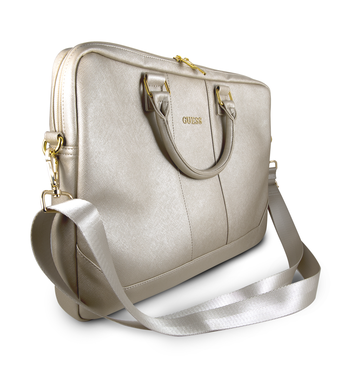 CG MOBILE Guess Saffiano Look Computer Bag 15 with Adjustable Shoulder Strap Compatible for MacBook GUCB15TBE