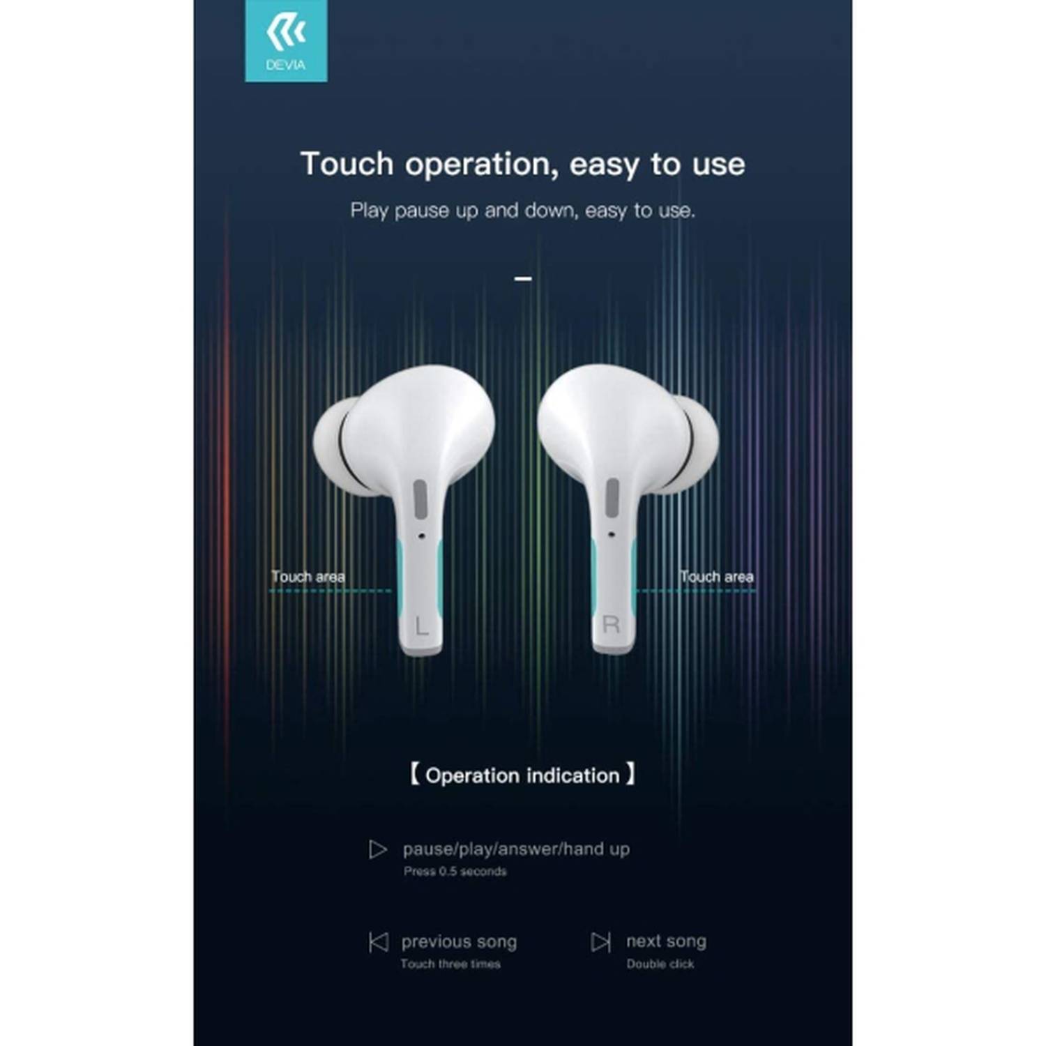 Devia 5.0 tws wireless bluetooth earphone outlet