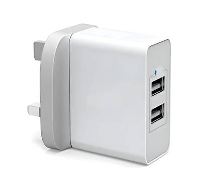 Devia Dual USB Wall Charger 3.1A UK with Micro USB Cable - White
