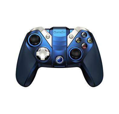 GameSir M2 Wireless Controller with Built-in & Adjustable Bracket, iOS & macOS Compatibility, Up to 8 Hours Working Time, 800mAh Battery, LED Crystal Buttons - Blue