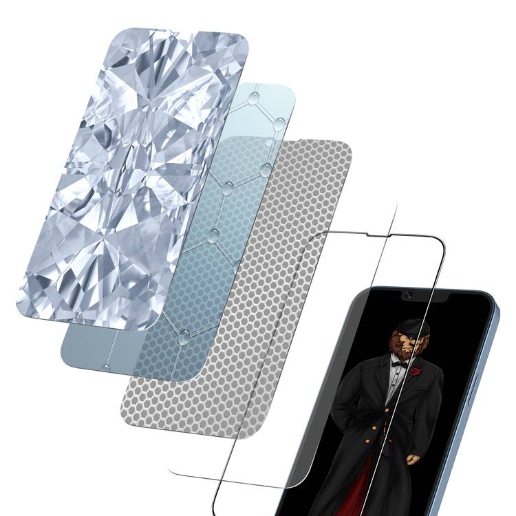 Green Lion 3D Privacy Scratch Free Round Edge Glass Screen Protector for iPhone 13 Pro Max ( 6.7" ),  Anti-Scratch - Non-Breakable Edges - Anti-Peeping Screen Guard Protector  - Black