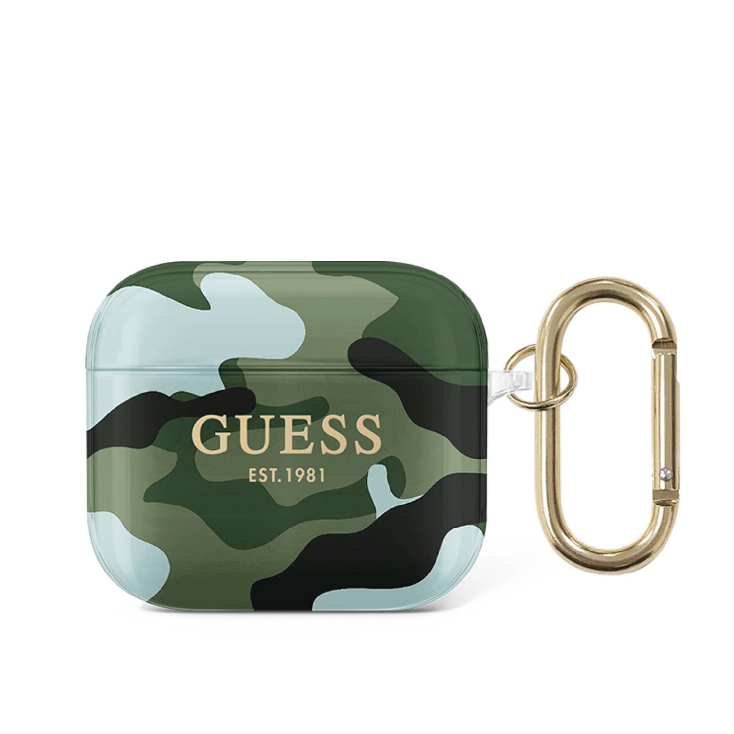 Guess TPU Shinny Camouflage Case for Airpods 3 Kaki