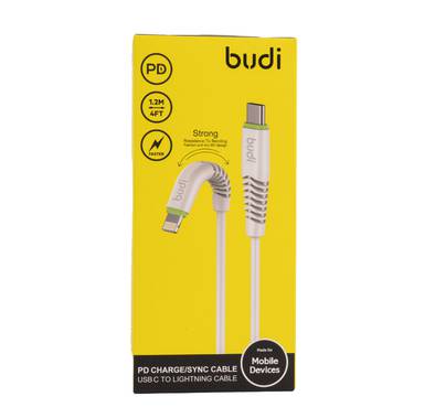 Budi PD / Sync USB Cable To Lightning Cable PD - White