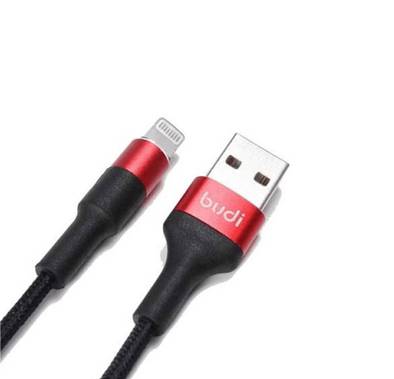 Budi M8J162L-BLK Sync Lightning Cable Connector 2.0 USB Port - Black