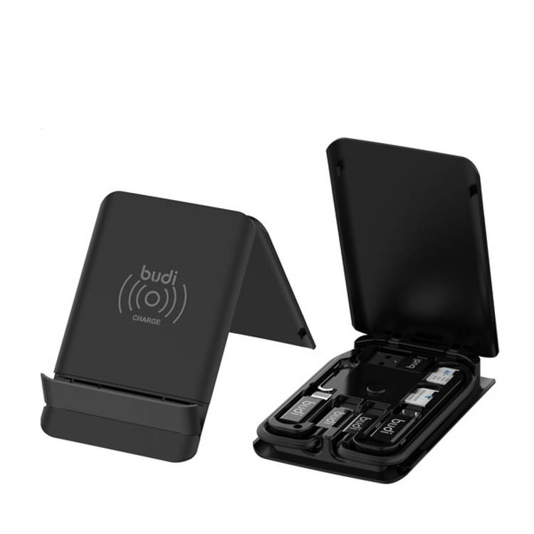 Budi Wireless Charger Multi Functional Box - Black (M8J515W-BLK)