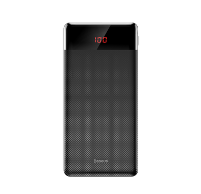 Baseus Mini CU 10000mAh Powerbank with Li-Polymer Battery, Digital LED Display, Dual USB Outputs, Compact Design, Multiple Safety Protections, Micro-USB Input - Black 