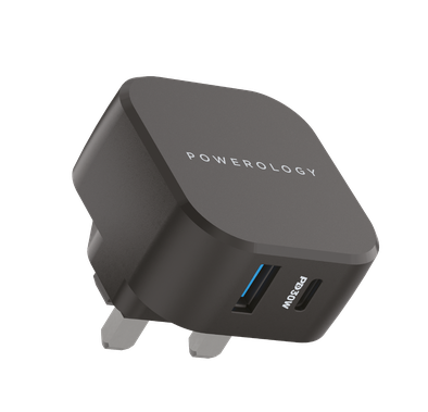 Powerology Dual Port Ultra-Compact Quick Wall Charger USB...