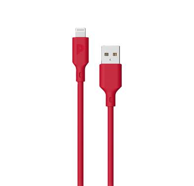 Powerology PVC Type-A to Lightning Cable 1.2m, Bend-Proof Design, Flex Shield PVC Coated Copper, Fraying Protection - Red 